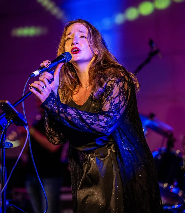 Singer performing on stage